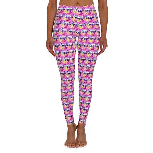 French Bulldog Pattern Spandex Leggings, Workout Yoga Leggings, Stretchy Fabric Fitness Leggings, Animal Leggings