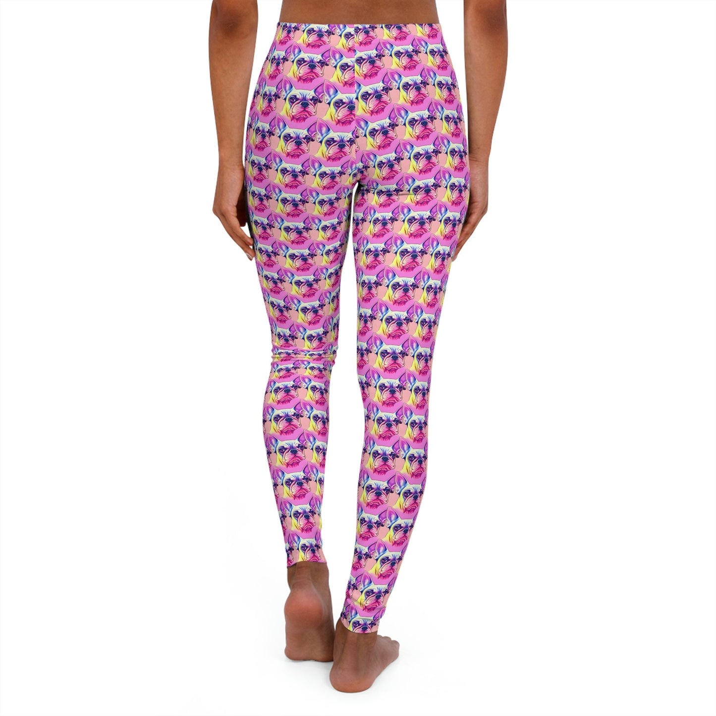 French Bulldog Pattern Spandex Leggings, Workout Yoga Leggings, Stretchy Fabric Fitness Leggings, Animal Leggings