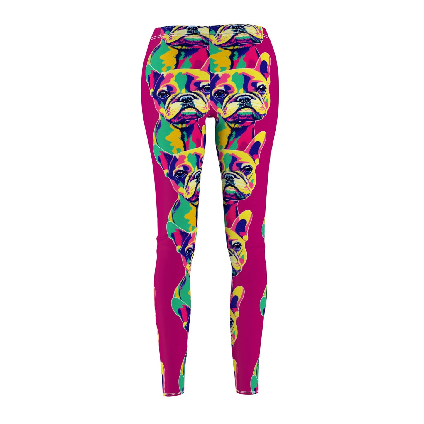 French Bulldog Pop Art Leggings, Cut & Sew Women Leggings, Animal Leggings, Yoga Leggings, Colorful Fitness Leggings