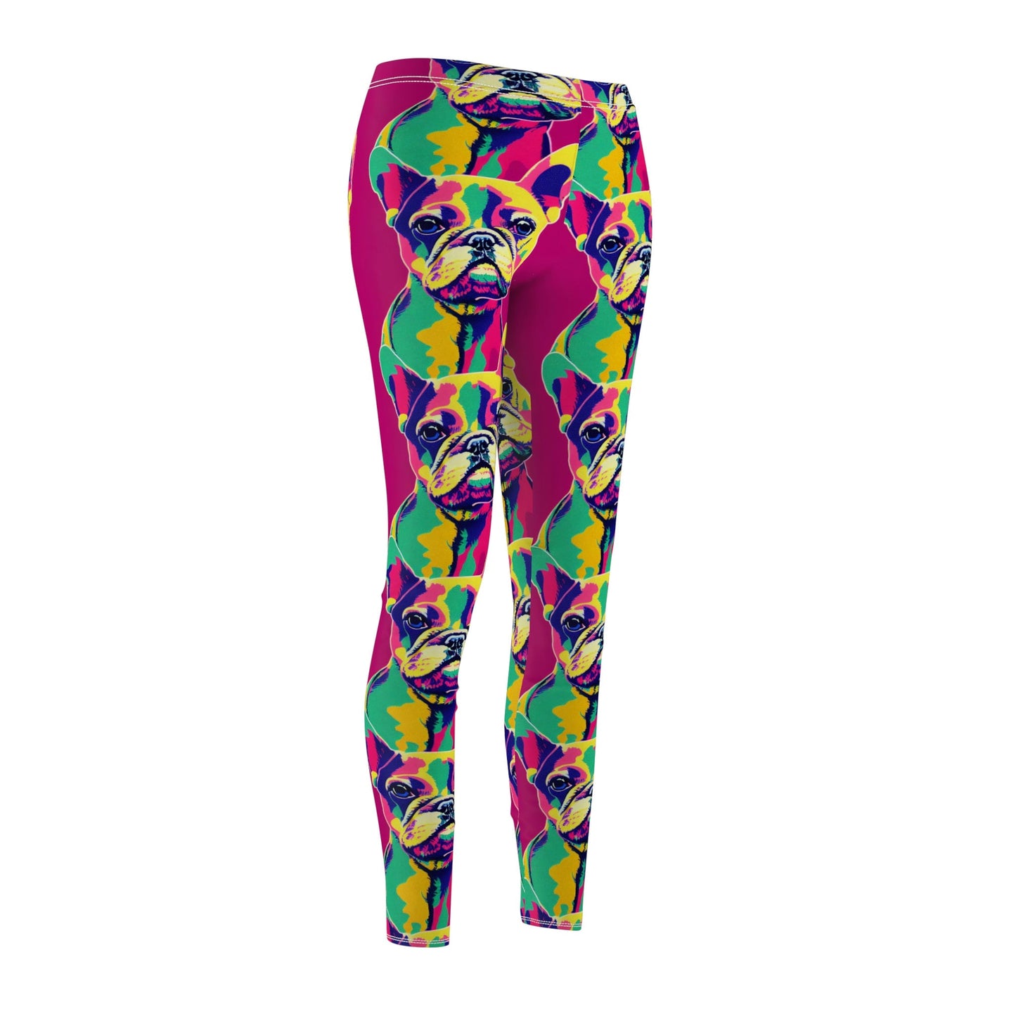 French Bulldog Pop Art Leggings, Cut & Sew Women Leggings, Animal Leggings, Yoga Leggings, Colorful Fitness Leggings
