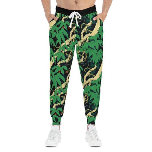 Black Wolf Mens Joggers, Athletic Clothing High Waisted Joggers, Wolf Clothing Workout Pants, Botanical Clothing Gym Joggers