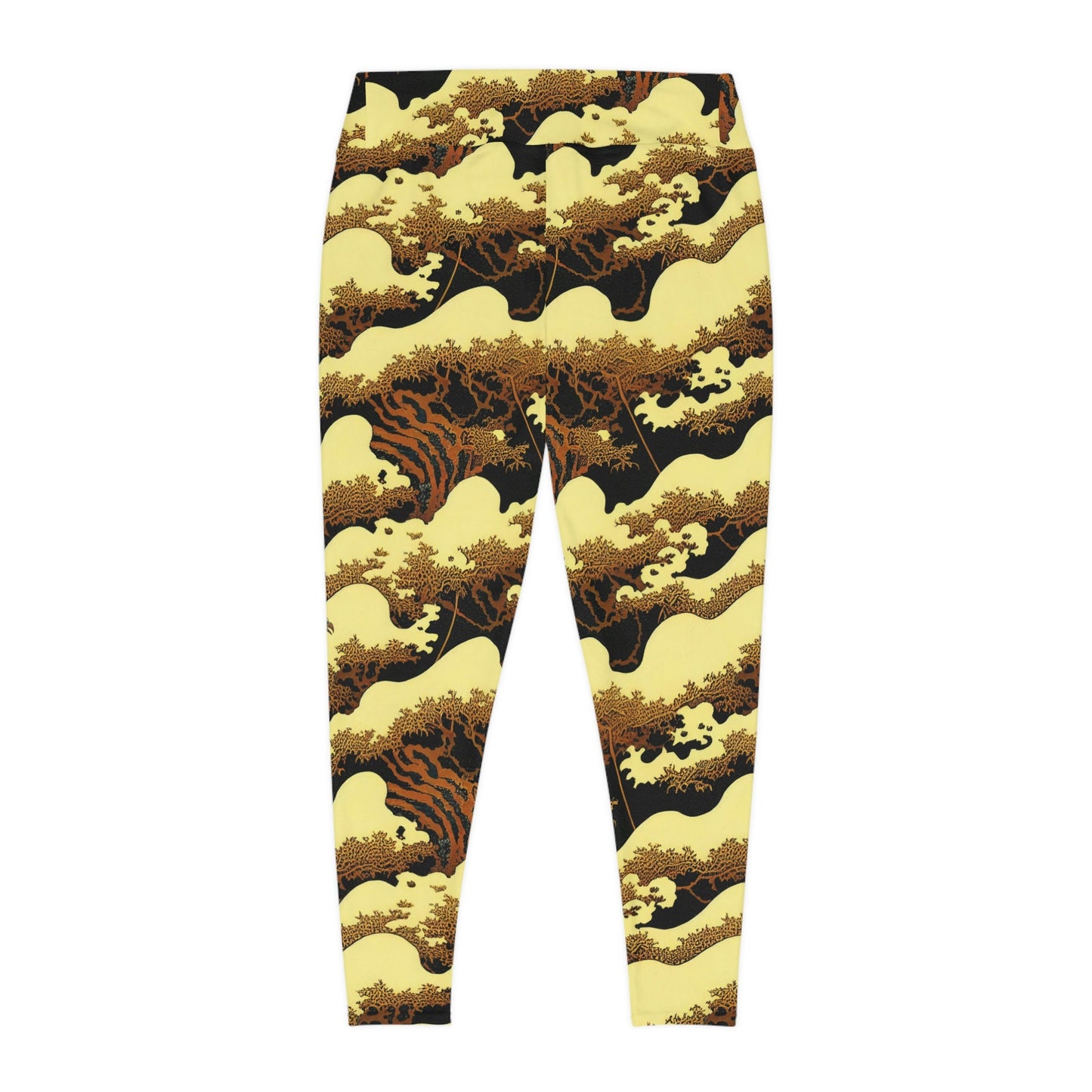 Gold Forest Vulture Plus Size Leggings, Spandex Leggings, High Waist Leggings for Women, Yoga Leggings, Fitness Leggings