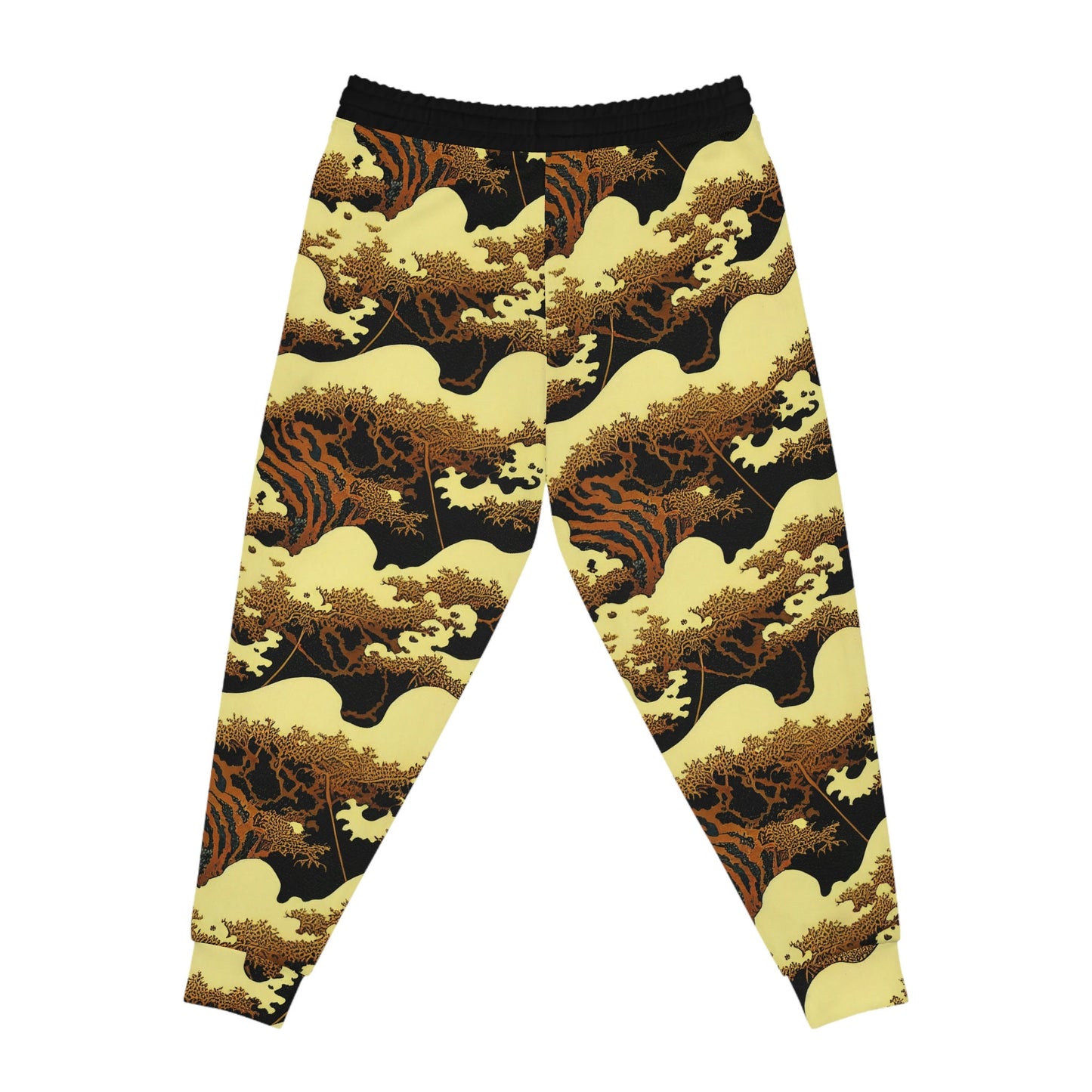 Gold Forest Vulture Mens Joggers, Bird Clothing High Waisted Joggers, Athletic Clothing Mens Yoga Pants, Streetwear Pants