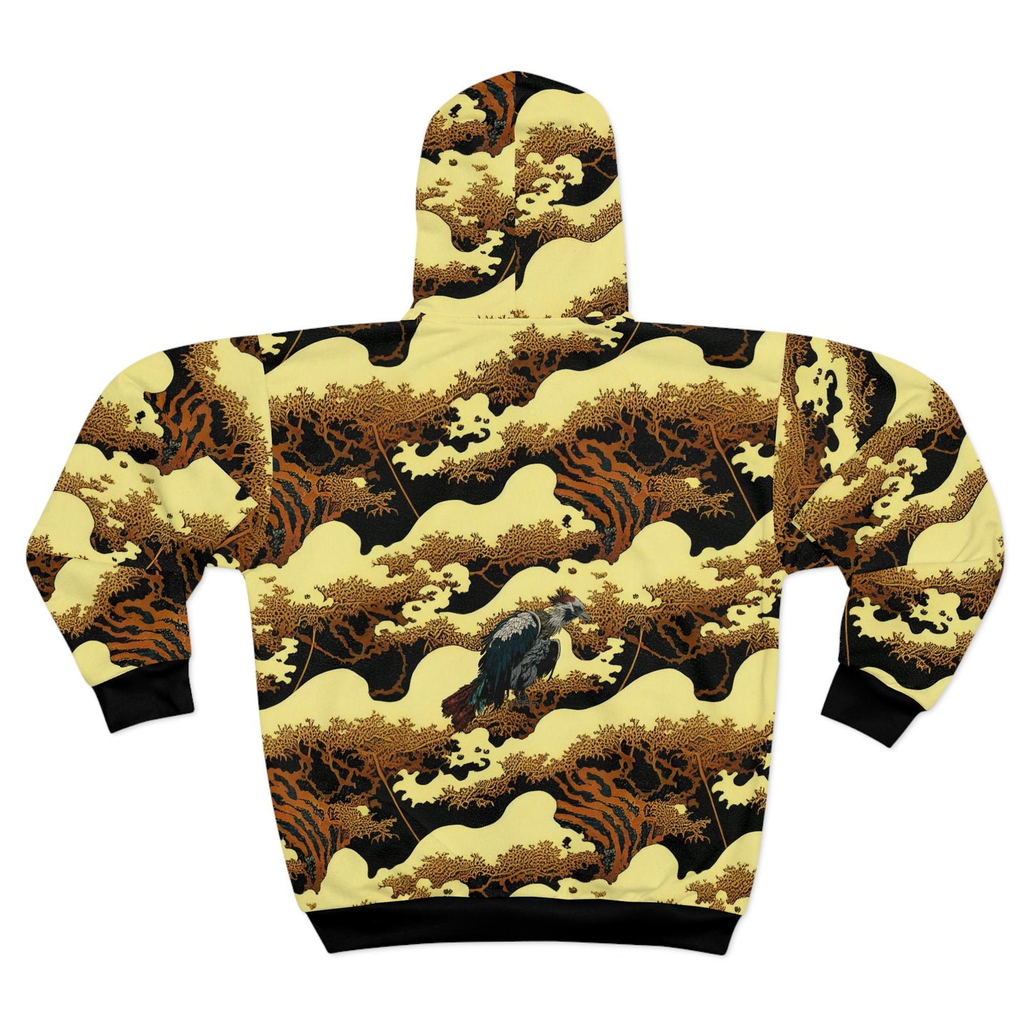 Gold Forest Hoodie, Unisex Zip Up Hoodie, Aesthetic Tree Hoodie, Comfy Graphic Hoodie, Winter Nature Hoodie With Pocket