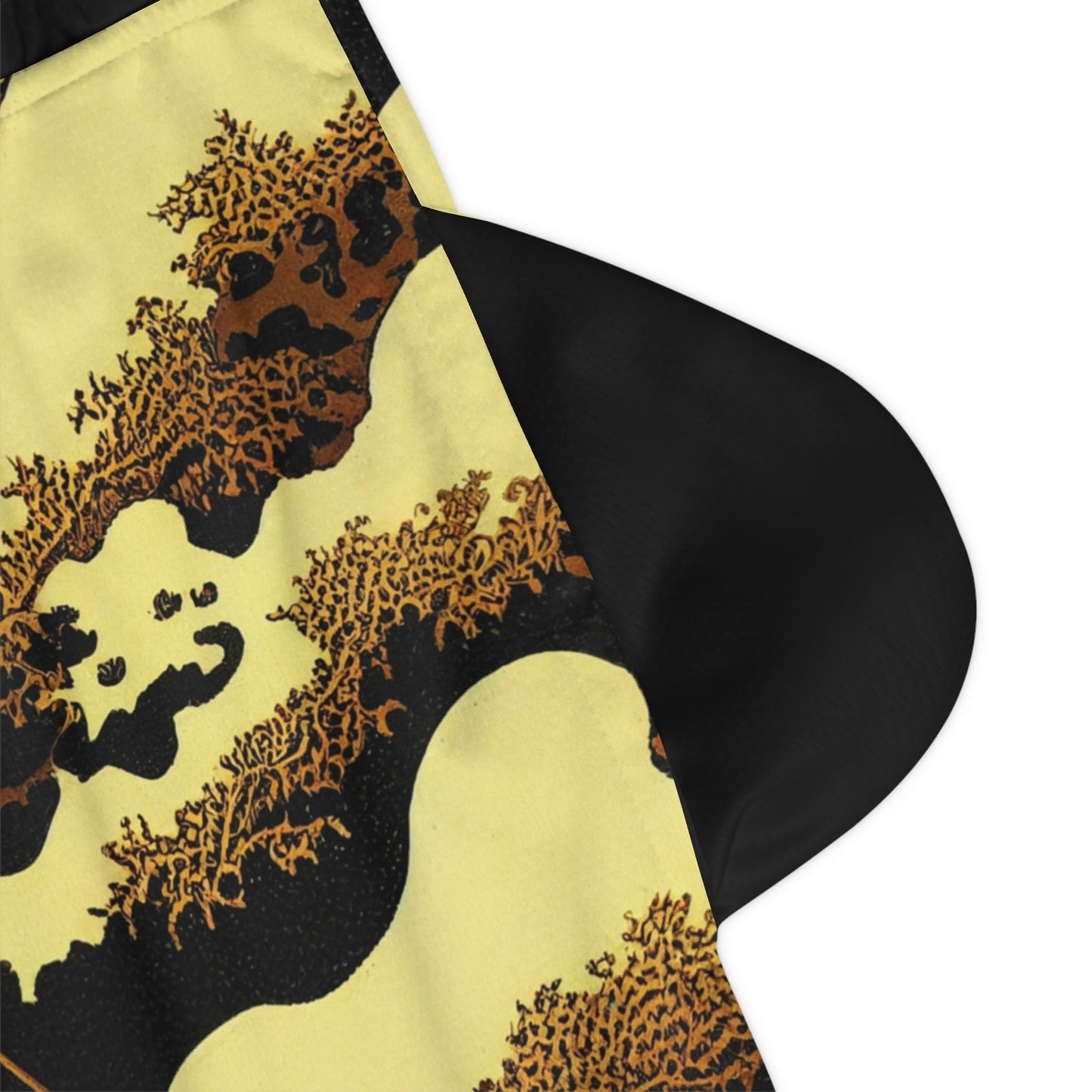 Gold Forest Vulture Basketball Shorts, Bird Clothing High Waisted Shorts, Streetwear Graphic Shorts, Athletic Shorts