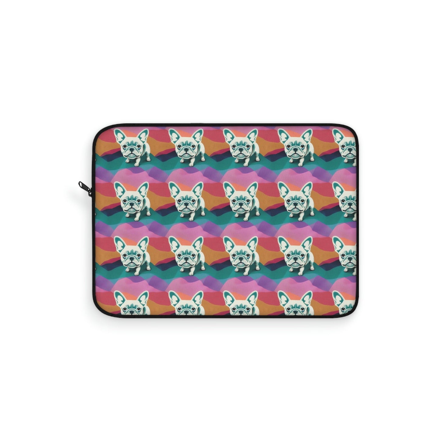 Pastel Pattern French Bulldog Laptop Sleeve, Animal Laptop Case, Laptop Organizer Zipper Pouch, Dog Laptop Travel Case