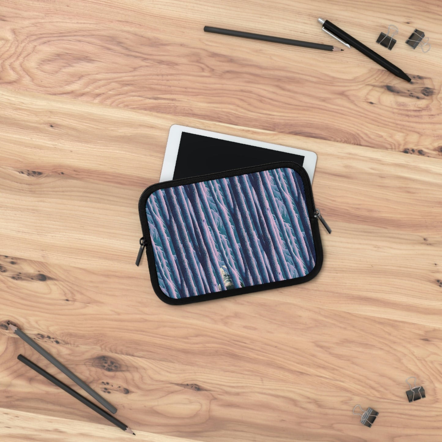 Purple Forest Yeti Laptop Sleeve, Animal Laptop Case, Laptop Organizer Zipper Pouch, Laptop Travel Case, Sasquatch Laptop Pouch
