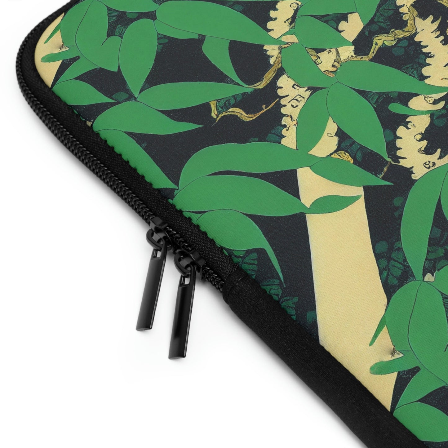 Jungle Pattern Black Wolf Laptop Sleeve, Animal Laptop Case, Laptop Organizer Zipper Pouch, Laptop Travel Case, Laptop Pouch