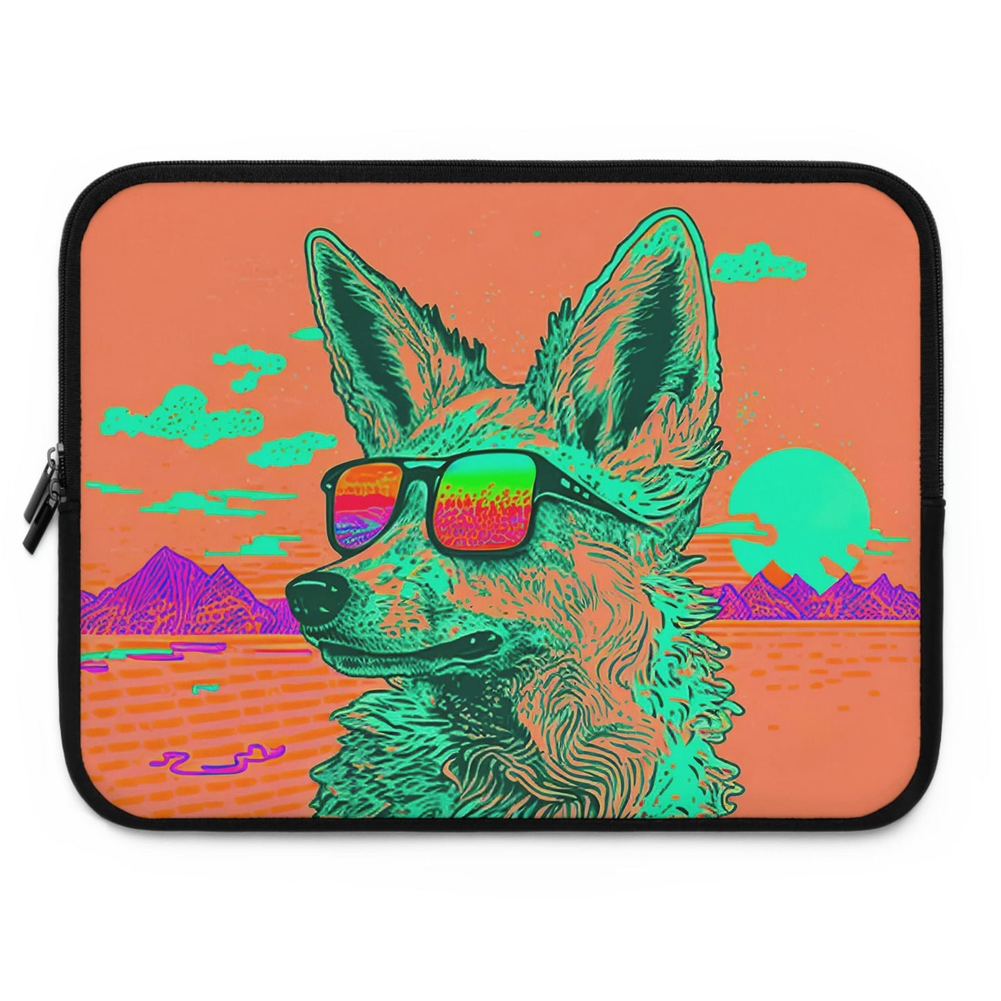 Coyote Laptop Sleeve, Animal Laptop Case, Laptop Organizer Zipper Pouch, Desert Laptop Travel Case, Laptop Accessories