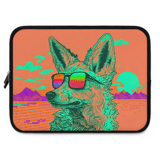 Coyote Laptop Sleeve, Animal Laptop Case, Laptop Organizer Zipper Pouch, Desert Laptop Travel Case, Laptop Accessories