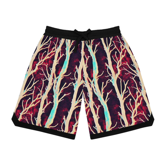 Koala Bear Purple Forest Basketball Shorts, Purple High Waisted Shorts, Animal Clothing Graphic Shorts, Comfy Sport Shorts