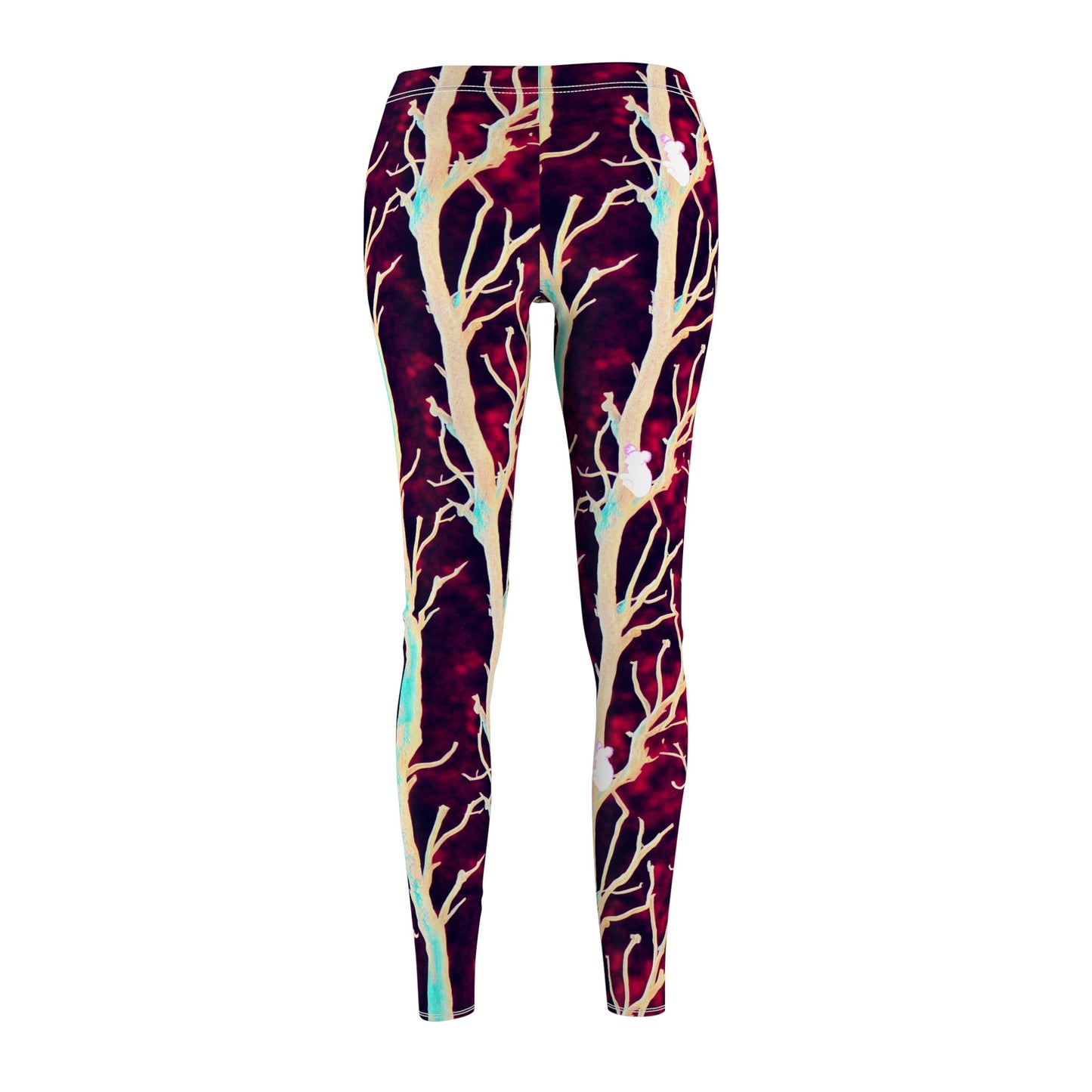 Koala Forest Leggings, Purple Fitness Leggings, Women's Cut & Sew Workout Leggings, Athletic Leggings for Girls