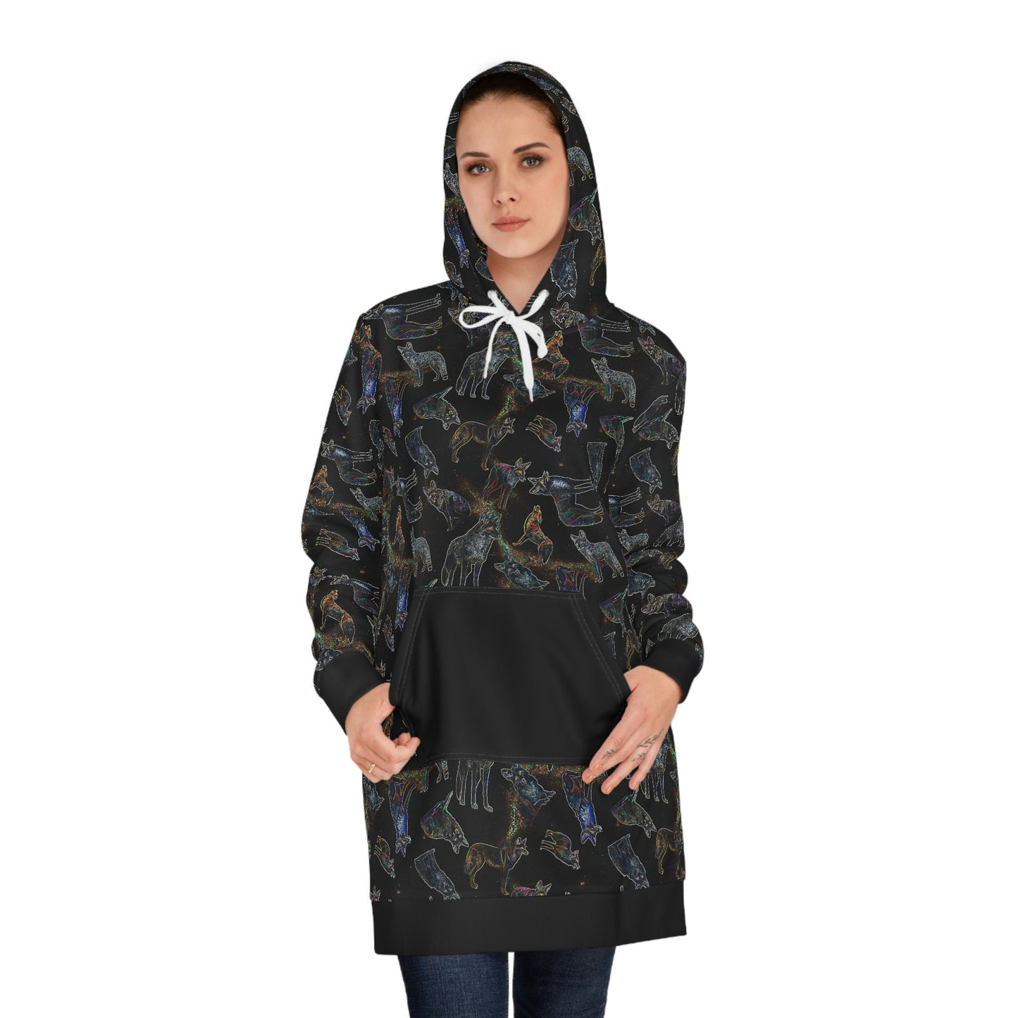 Coyote Galaxy Women's Hoodie Dress