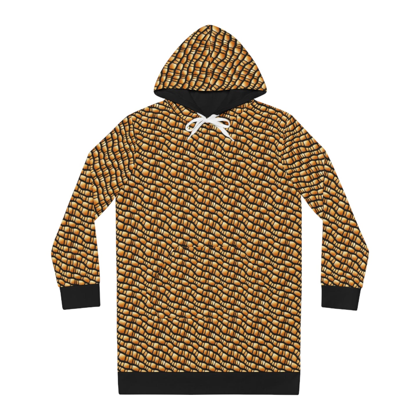 Gila Monster Hoodie Dress, Lizard Skin Womens Hoodie Dress, Oversized Hoodie With Pocket, Comfy Warm Winter Dress