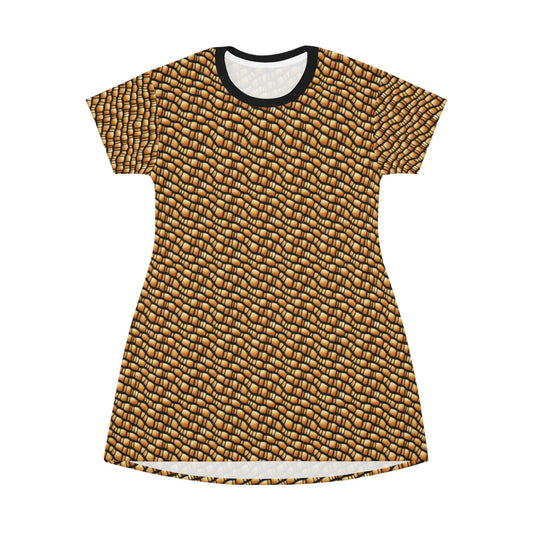 Gila Monster Skin Oversized Tshirt Dress, Lizard Skin Print Summer Shirt Dress, Graphic Tshirt For Women, Short Sleeve Dress