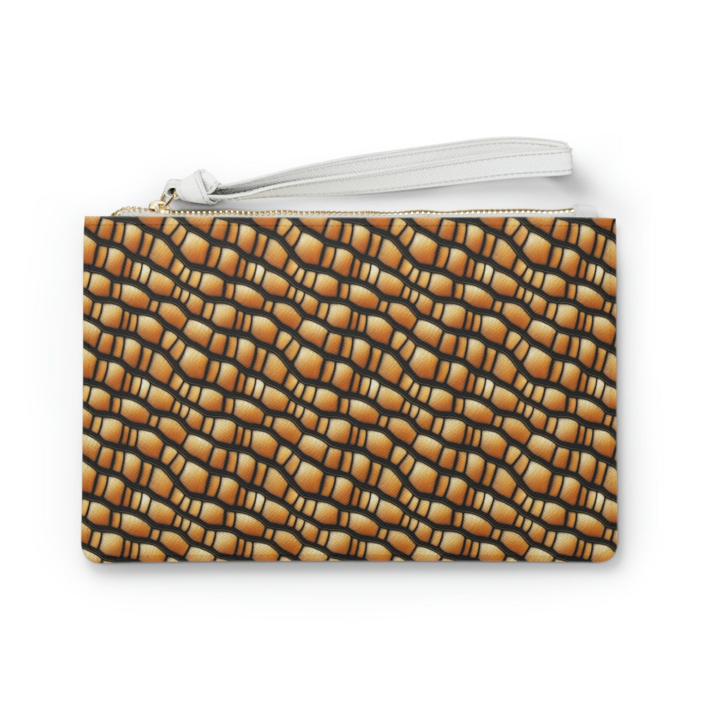 Gila Monster Skin Bridal Clutch Bag, Reptile Scales Clutch Bag, Vegan Leather Zipper Bag, Small Make Up Bag, Bridesmaid Clutch