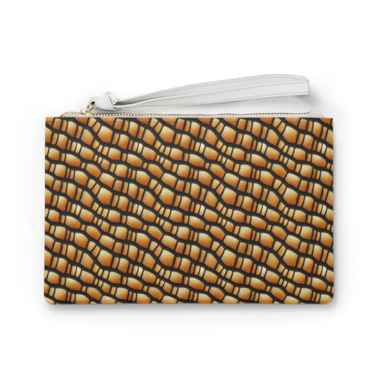Gila Monster Skin Bridal Clutch Bag, Reptile Scales Clutch Bag, Vegan Leather Zipper Bag, Small Make Up Bag, Bridesmaid Clutch