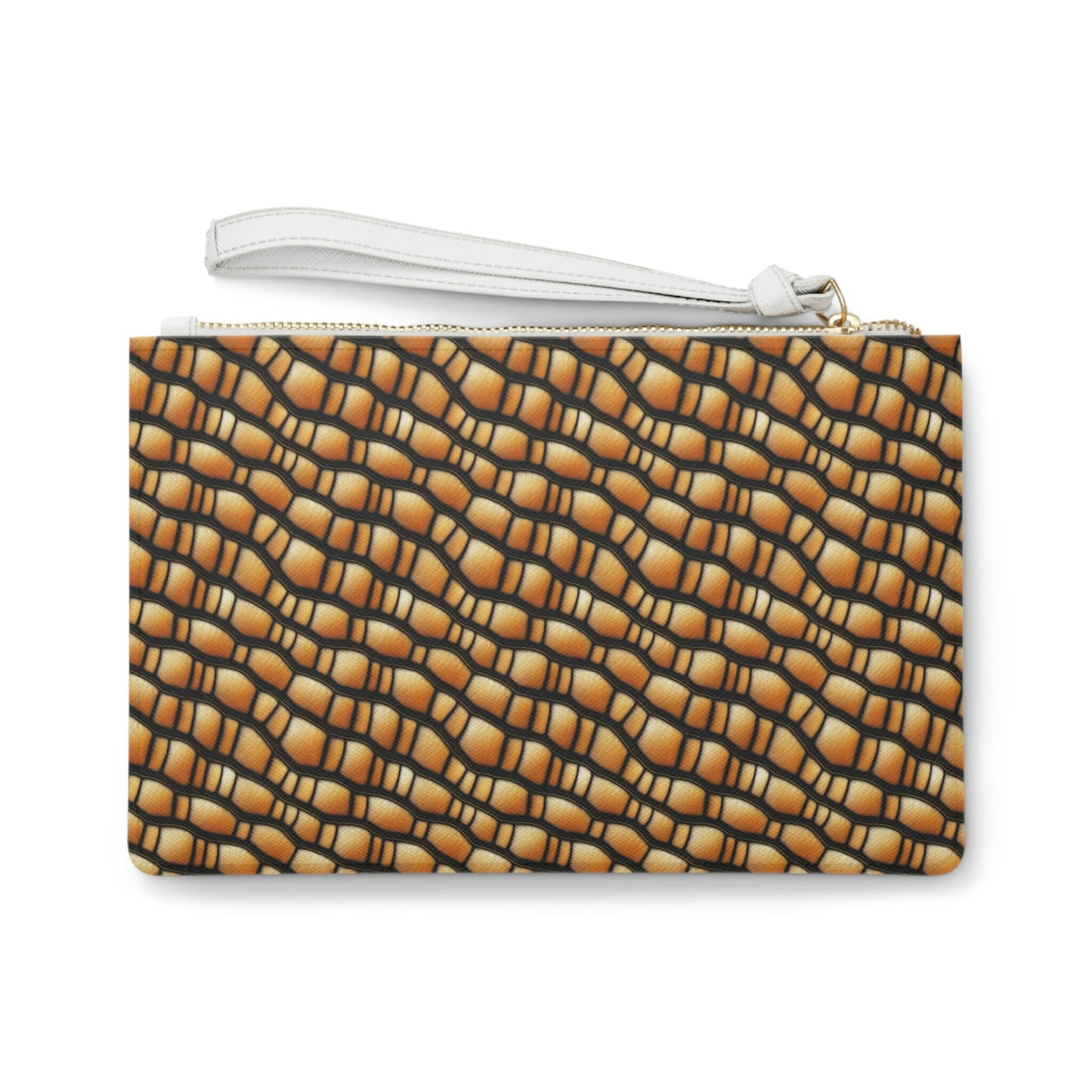 Gila Monster Skin Bridal Clutch Bag, Reptile Scales Clutch Bag, Vegan Leather Zipper Bag, Small Make Up Bag, Bridesmaid Clutch