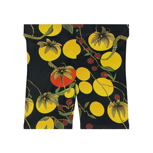 Tomato Garden Women Biker Shorts, Night Garden Gym Shorts, Botanical Clothing Workout Shorts, Vegetable Clothing Booty Shorts