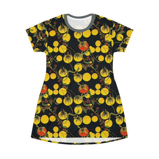 Tomato Shirt Dress, Botanical Tshirt Dress, Oversized Tshirt For Women, Western Tshirt Dress, Comfy Shirt Casual Dress