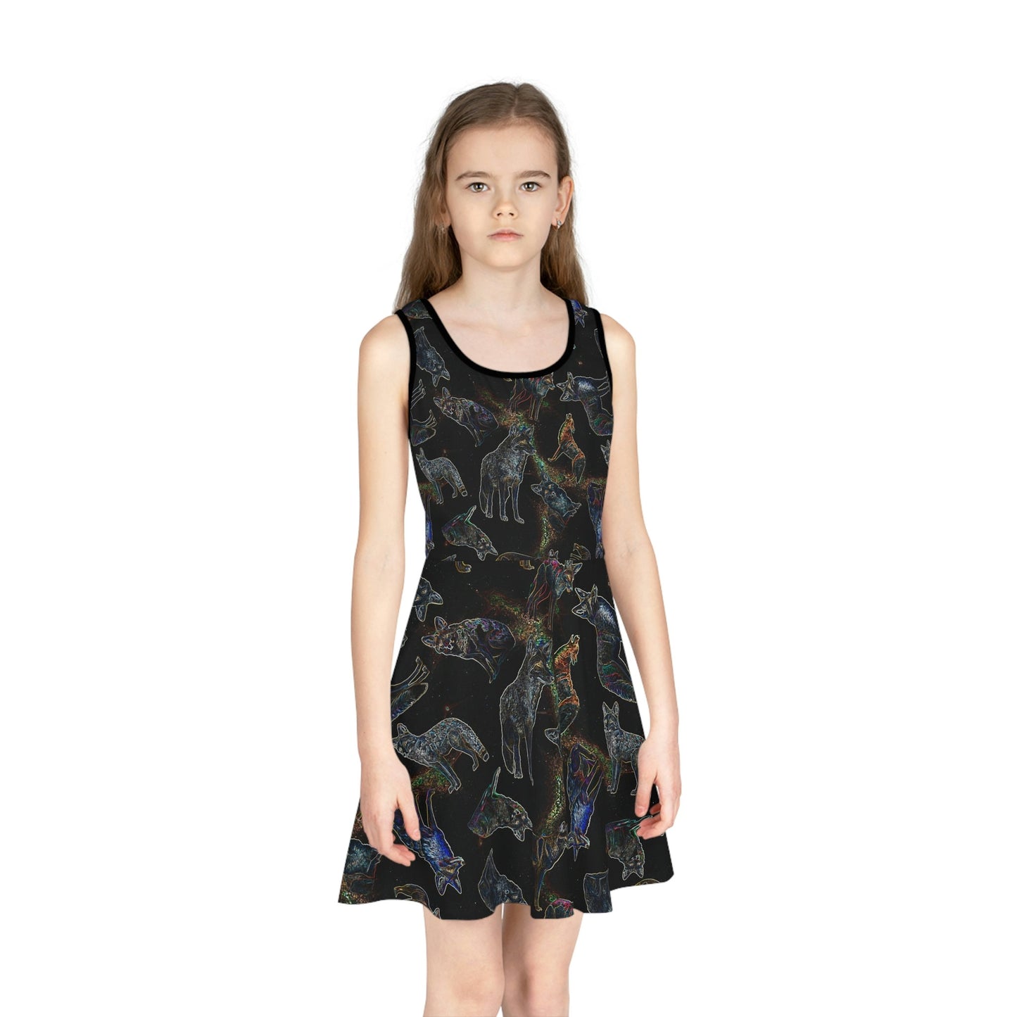 Coyote Galaxy Sundress, Girls' fashion, Sleeveless, Women's fashion, Stylish pattern, Unique design, Casual wear, Trendy, Galaxy, Unique art
