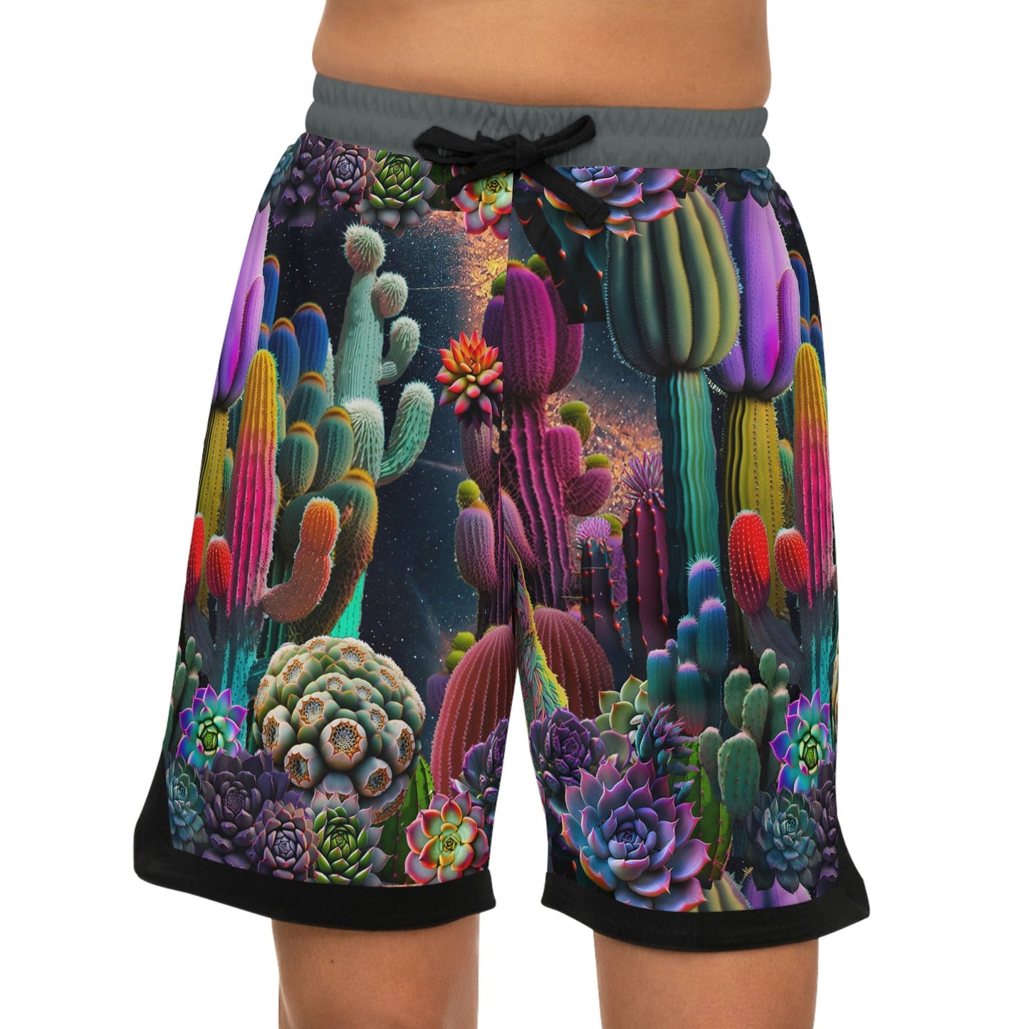 Coyote Cactus Dream Basketball Rib Shorts Flashy Gear Street Wear Cryptid Creatures Co
