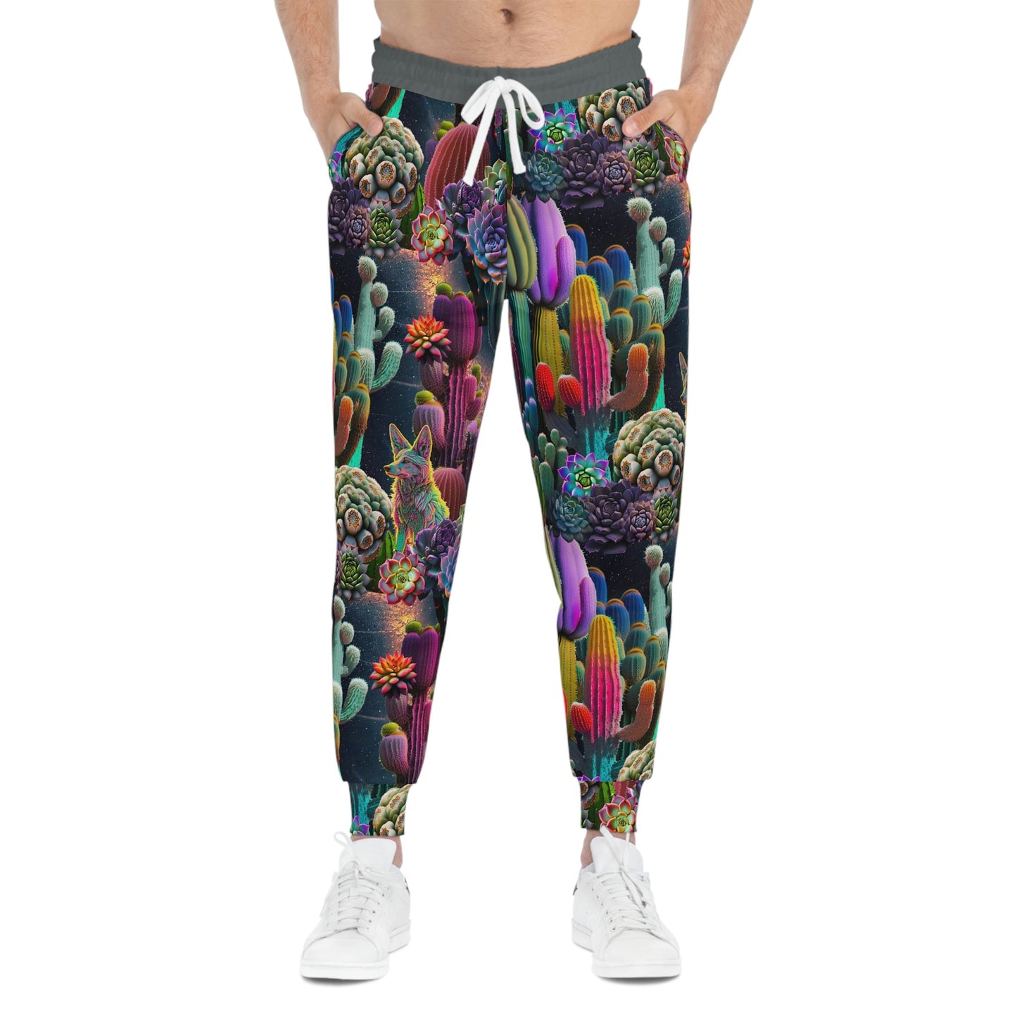 Coyote Cactus Dream Athletic Joggers Flashy Gear Street Wear Cryptid Creatures Co