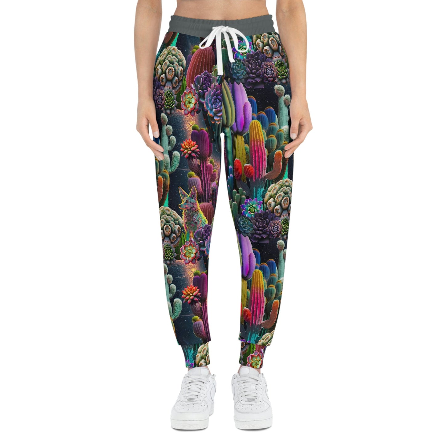 Coyote Cactus Dream Athletic Joggers Flashy Gear Street Wear Cryptid Creatures Co