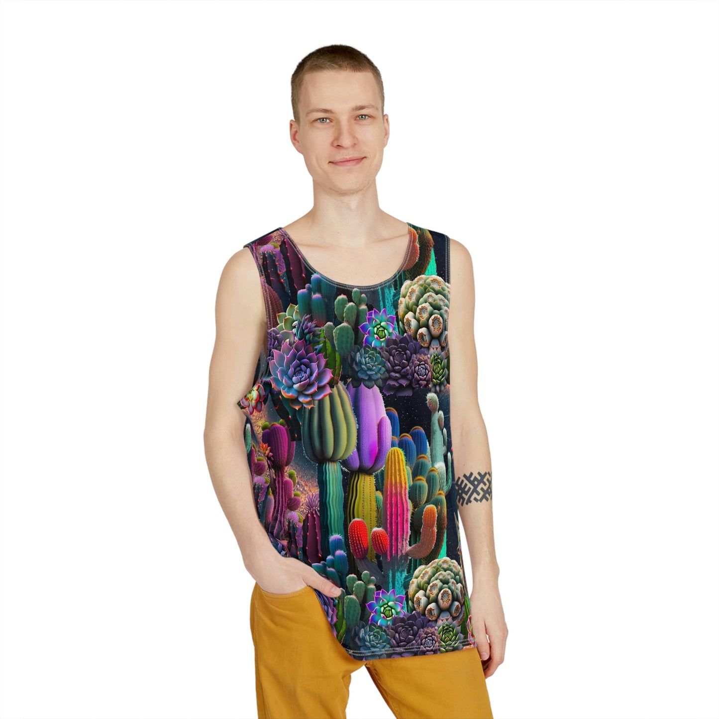 Coyote Cactus Dream Men's Tank Flashy Gear Street Wear Cryptid Creatures Co