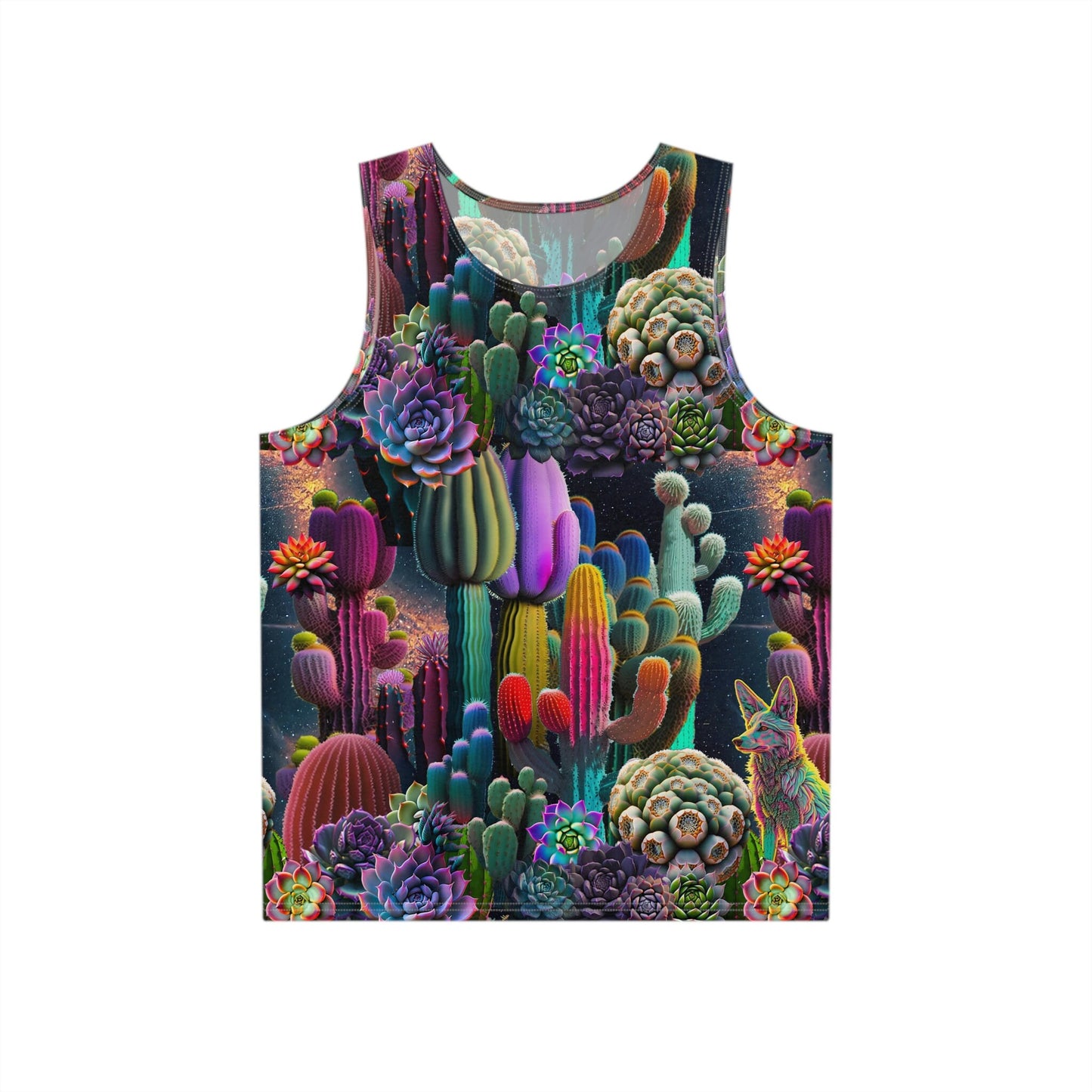 Coyote Cactus Dream Men's Tank Flashy Gear Street Wear Cryptid Creatures Co