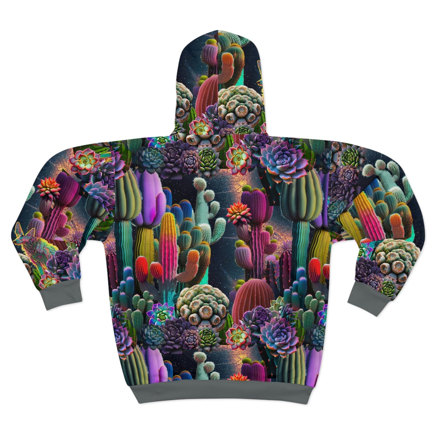 Coyote Cactus Dream Unisex Zip Hoodie Flashy Gear Street Wear Cryptid Creatures Co