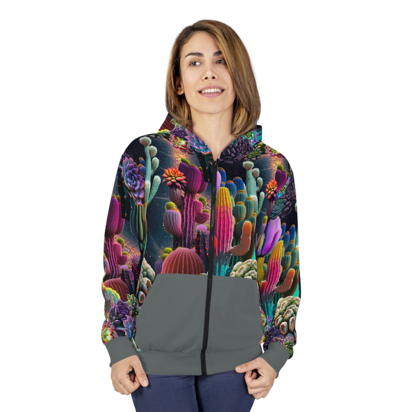 Coyote Cactus Dream Unisex Zip Hoodie Flashy Gear Street Wear Cryptid Creatures Co