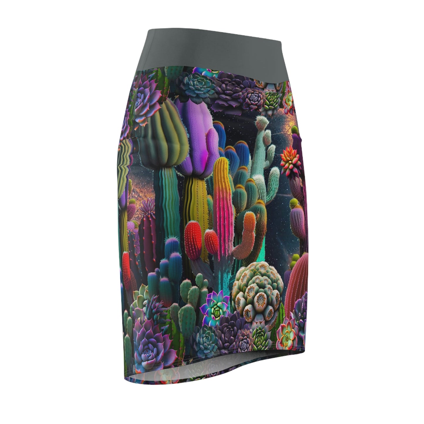 Coyote Cactus Dream Women's Pencil Skirt Cryptid Creatures Co