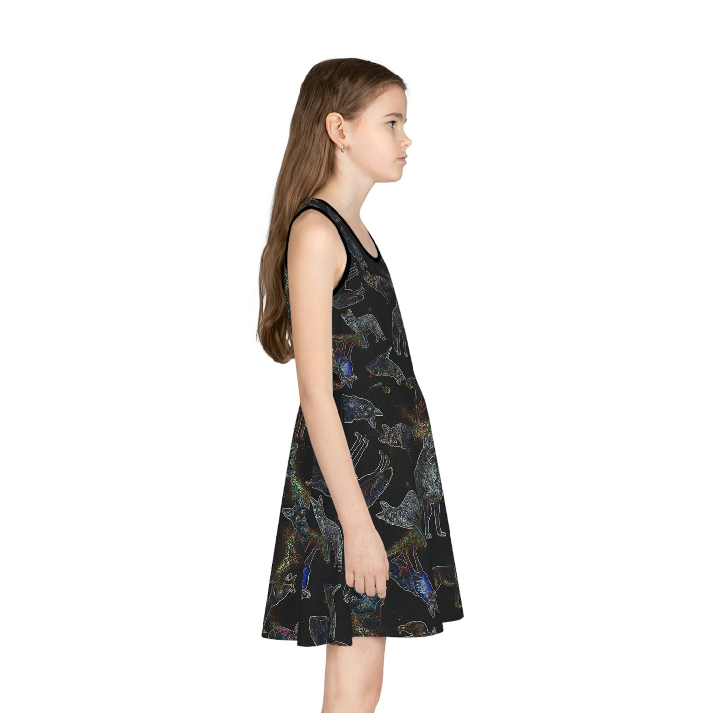 Coyote Galaxy Sundress, Girls' fashion, Sleeveless, Women's fashion, Stylish pattern, Unique design, Casual wear, Trendy, Galaxy, Unique art