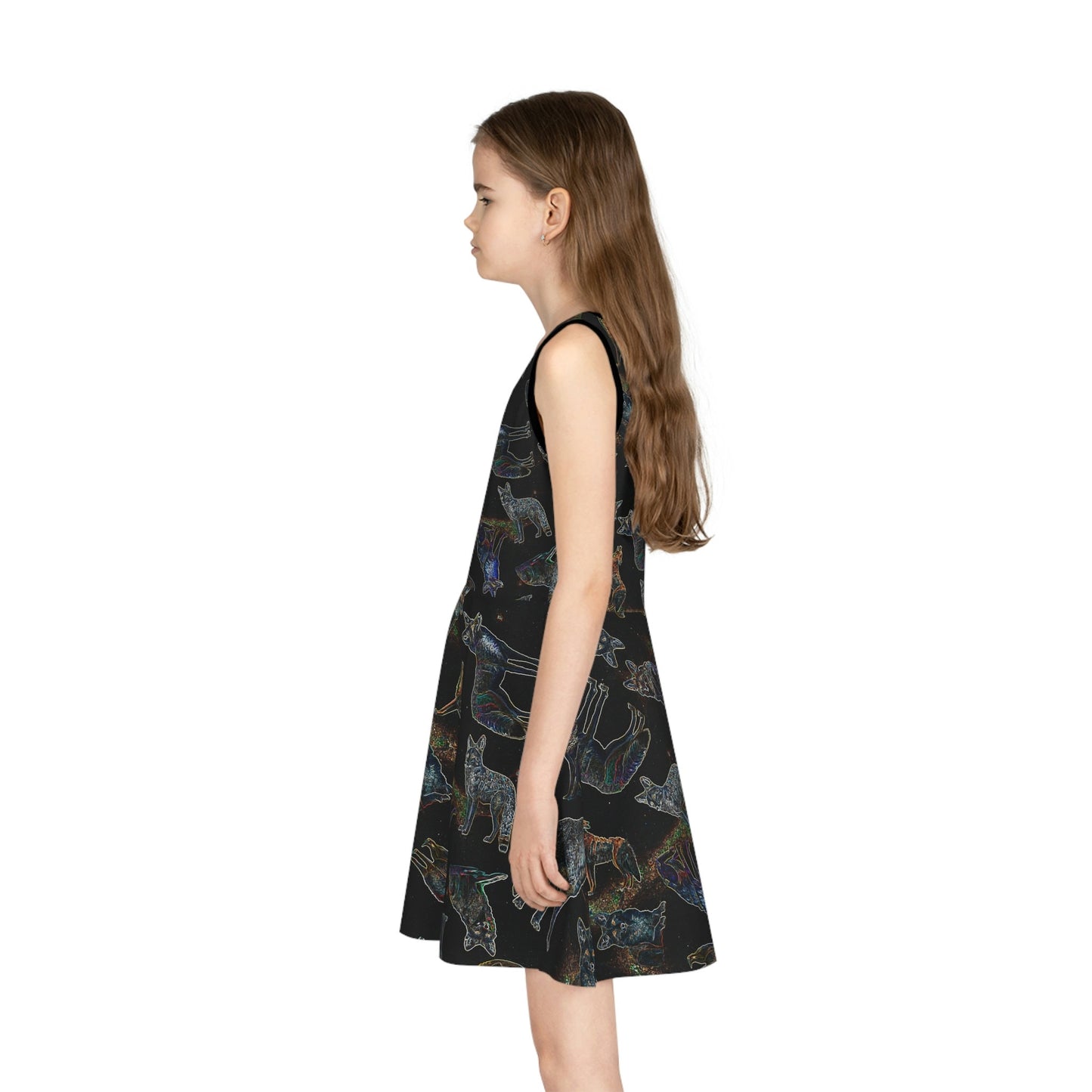 Coyote Galaxy Sundress, Girls' fashion, Sleeveless, Women's fashion, Stylish pattern, Unique design, Casual wear, Trendy, Galaxy, Unique art