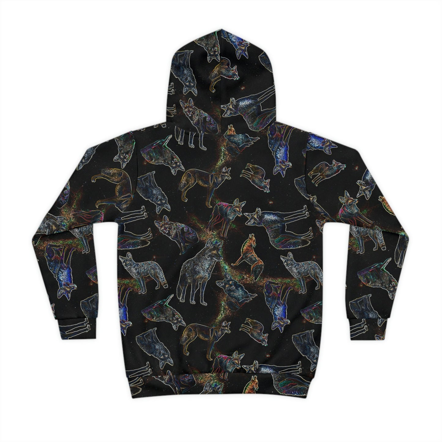 Coyote Galaxy, Children's fashion, Hoodie, Stylish pattern, High-quality material, Comfortable fit, Breathable fabric, space inspired, black