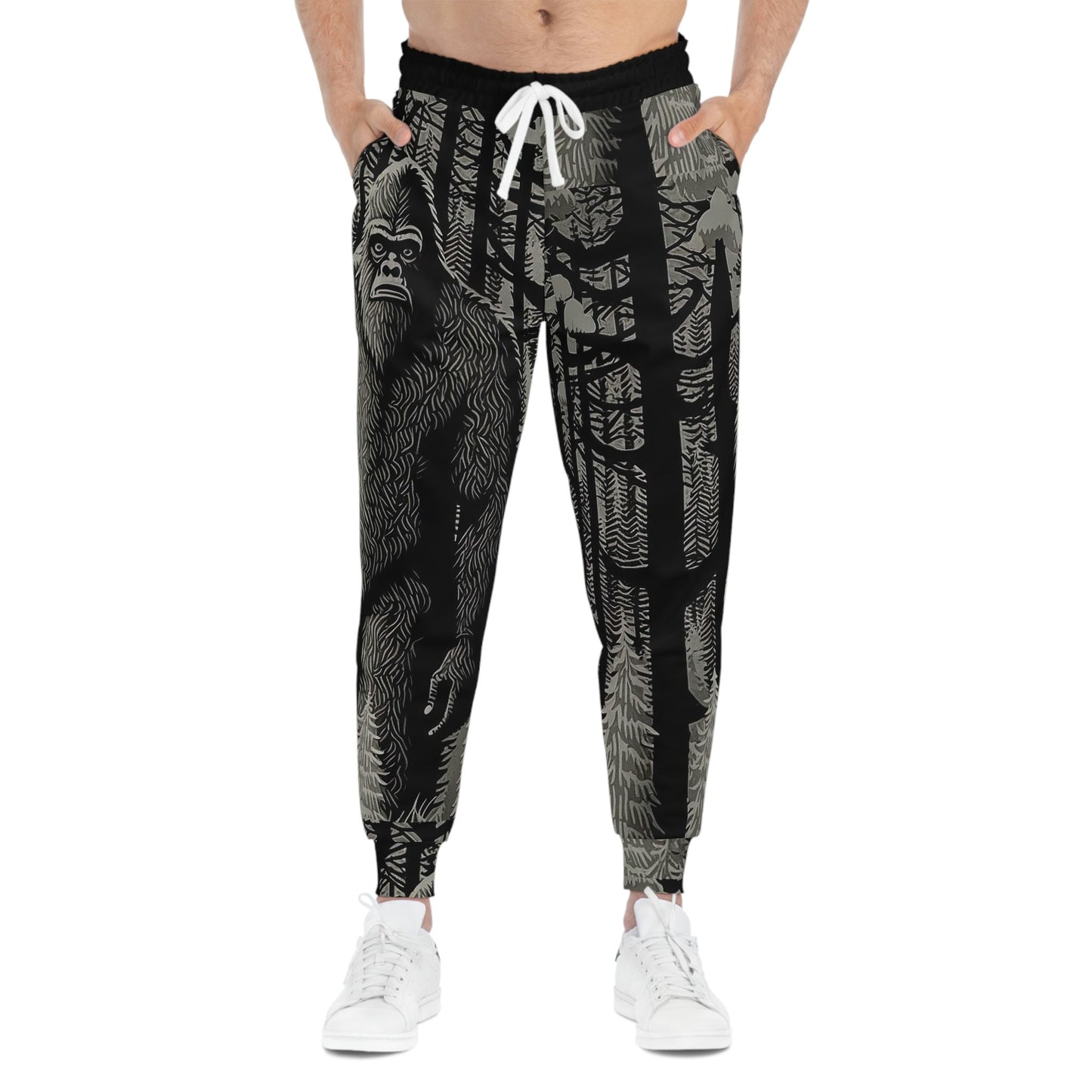 Sasquatch, Giant, Bigfoot Athletic Joggers, Sweatpants, cryptid creature clothing, high-quality, men's fashion, casual wear, lounge wear