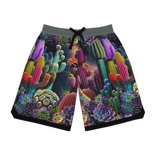 Coyote Cactus Dream Basketball Rib Shorts Flashy Gear Street Wear Cryptid Creatures Co