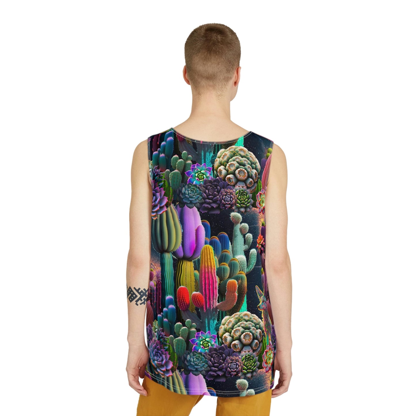 Coyote Cactus Dream Men's Tank Flashy Gear Street Wear Cryptid Creatures Co