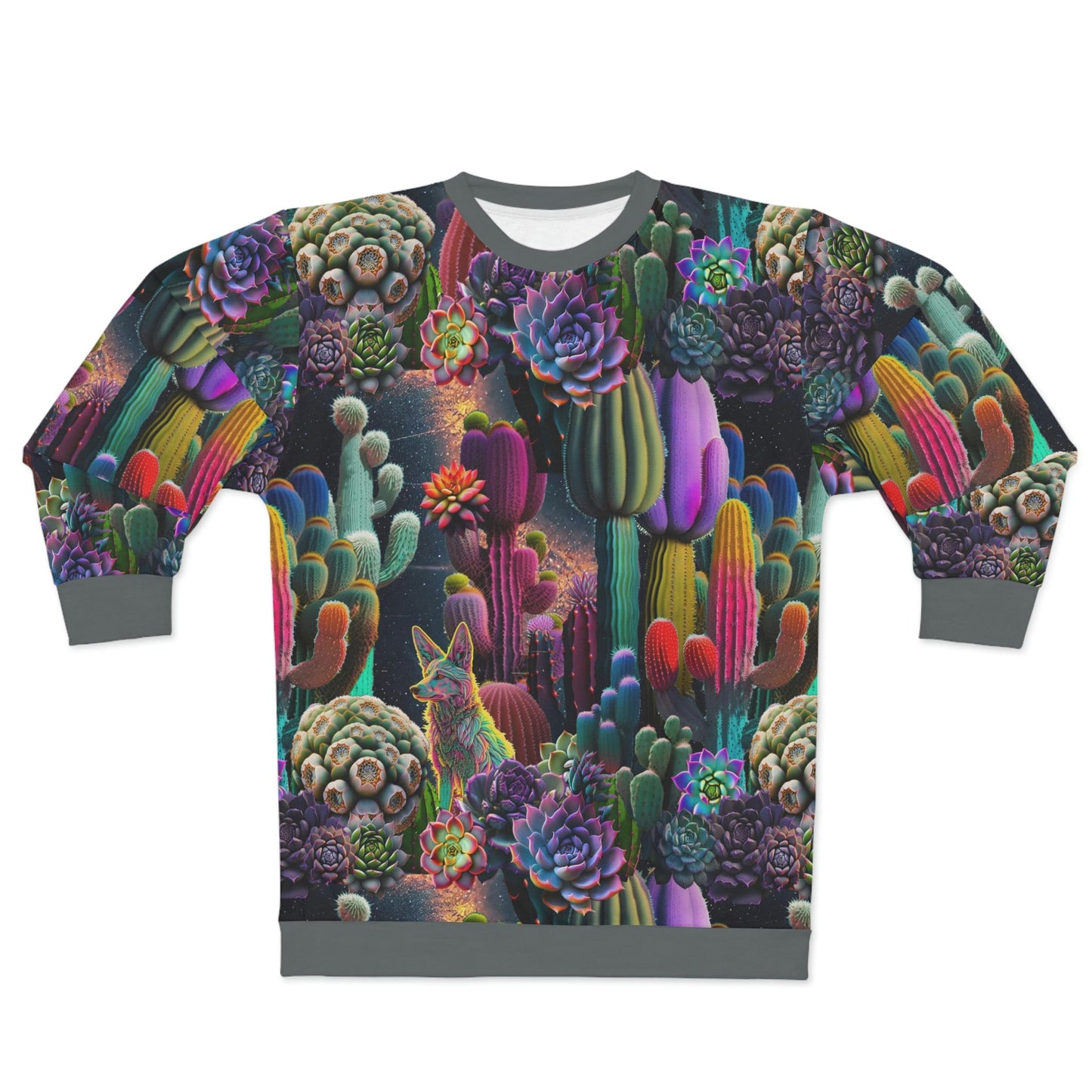 Coyote Cactus Dream Unisex Sweatshirt  Flashy Gear Street Wear Cryptid Creatures Co