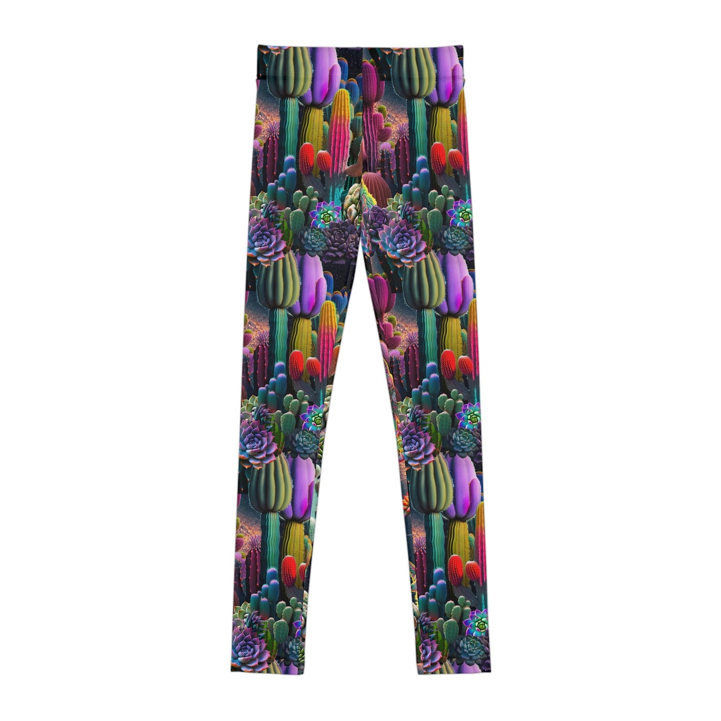 Coyote Cactus Dream Youth Leggings Women's Colorful  Cryptid Creatures Co
