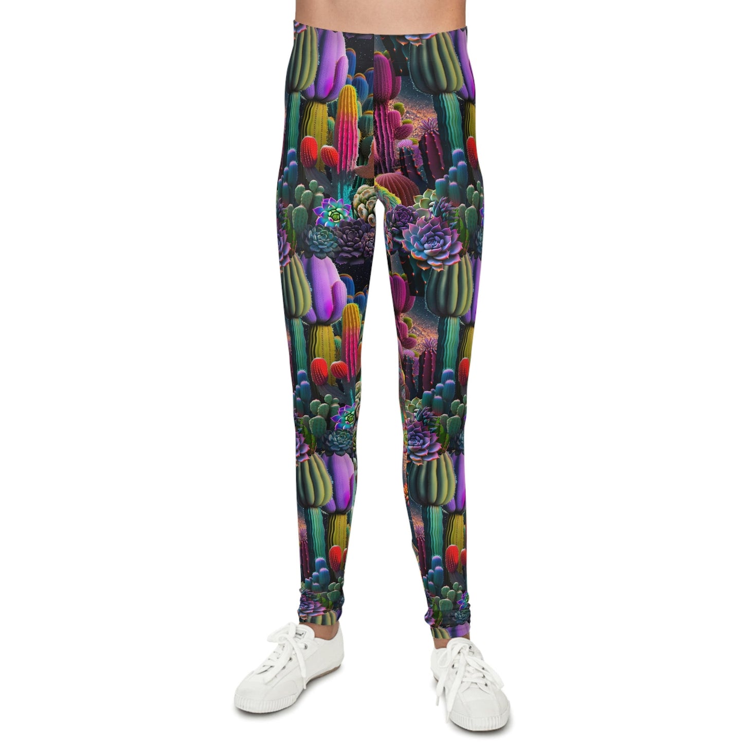 Coyote Cactus Dream Youth Leggings Women's Colorful  Cryptid Creatures Co